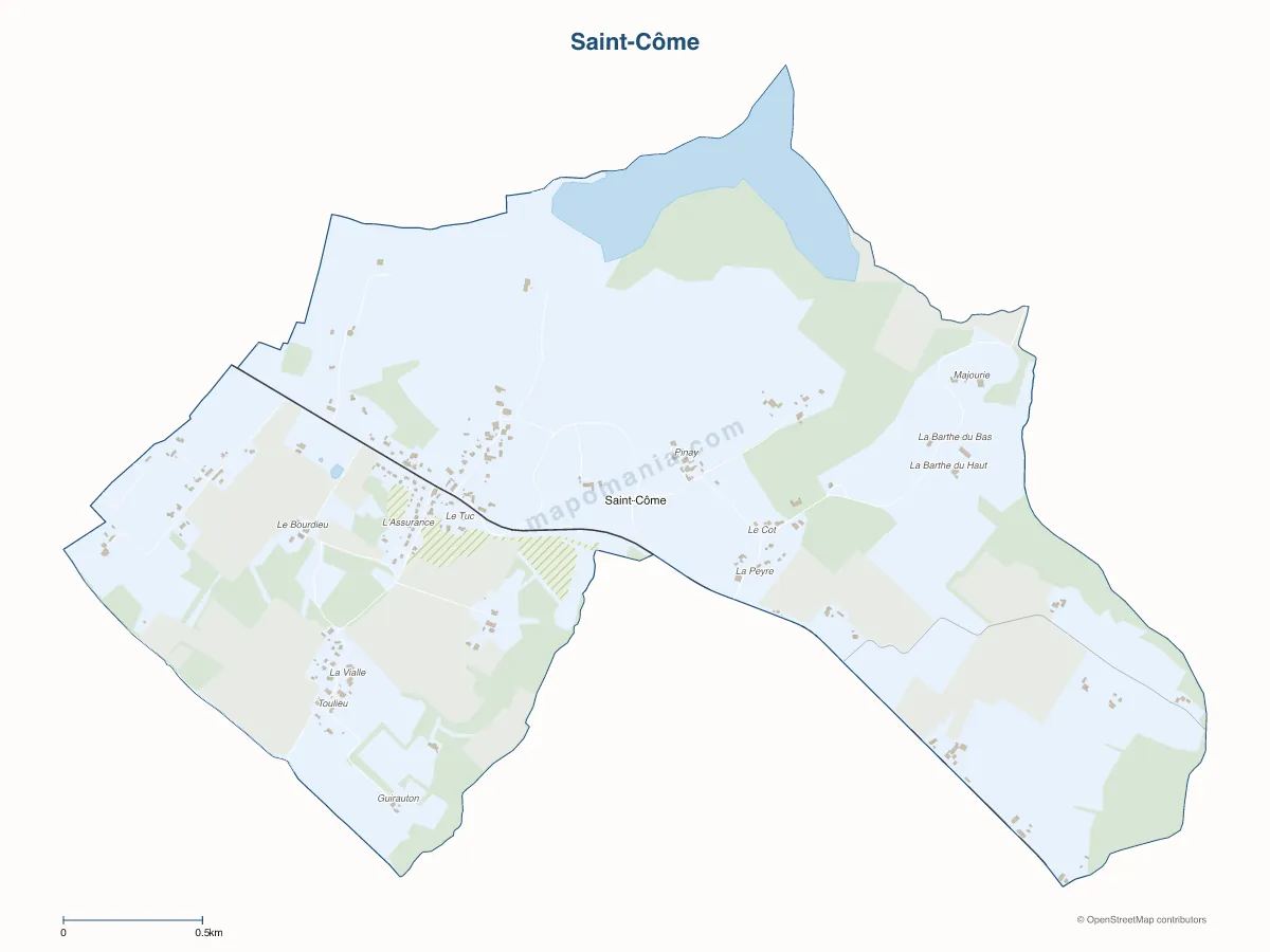 Carte de Saint-Côme à personnaliser