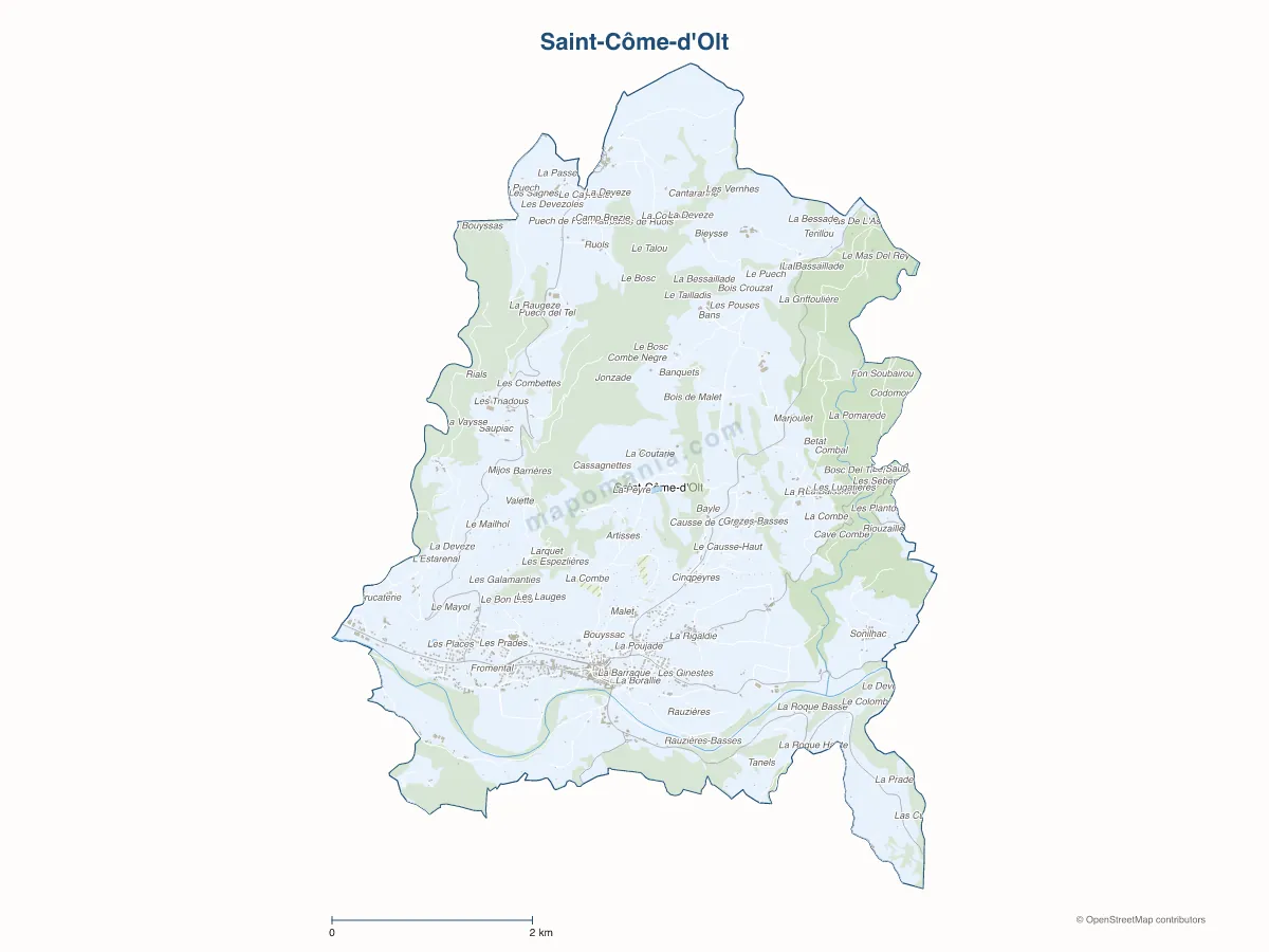 Carte de Saint-Côme-d'Olt à personnaliser