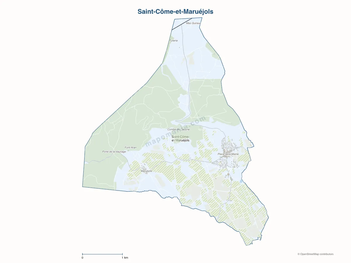 Carte de Saint-Côme-et-Maruéjols à personnaliser