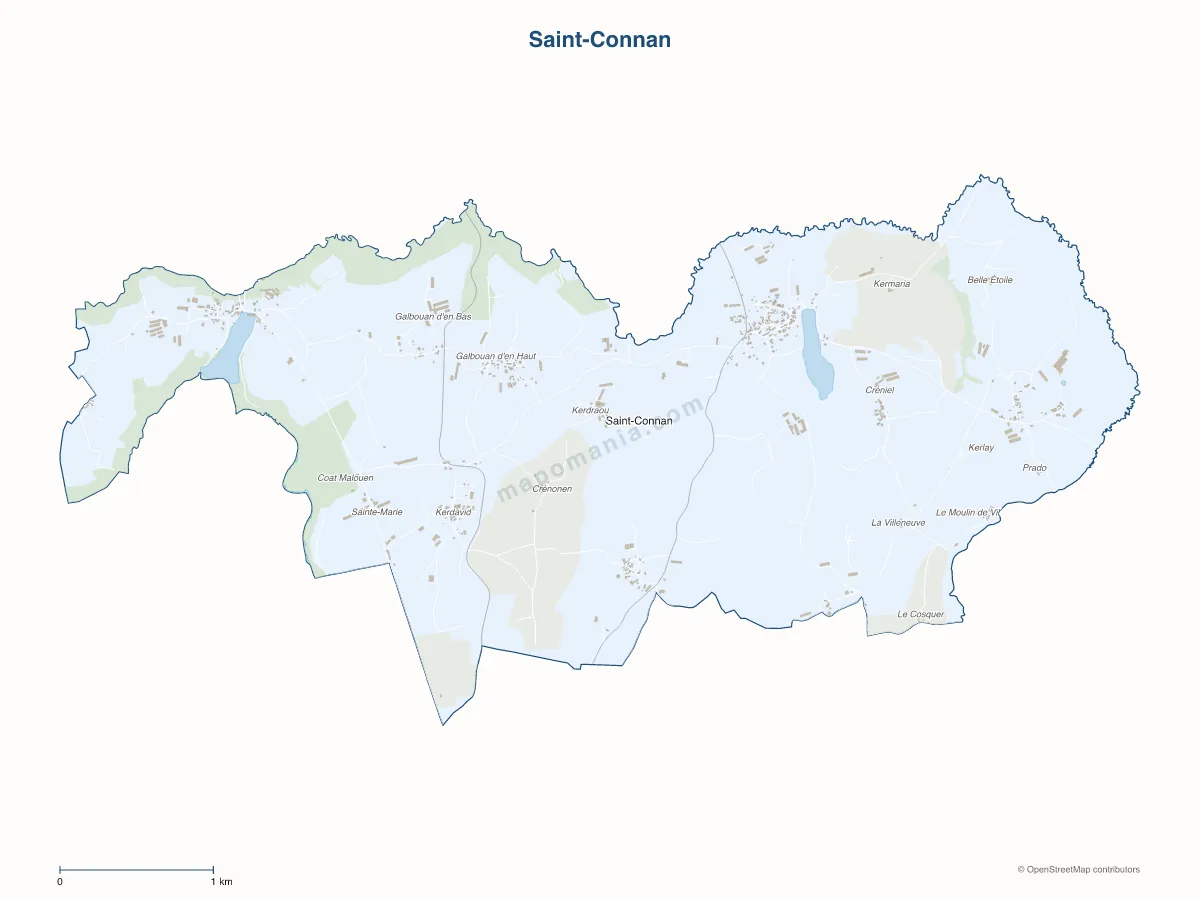 Carte de Saint-Connan à personnaliser
