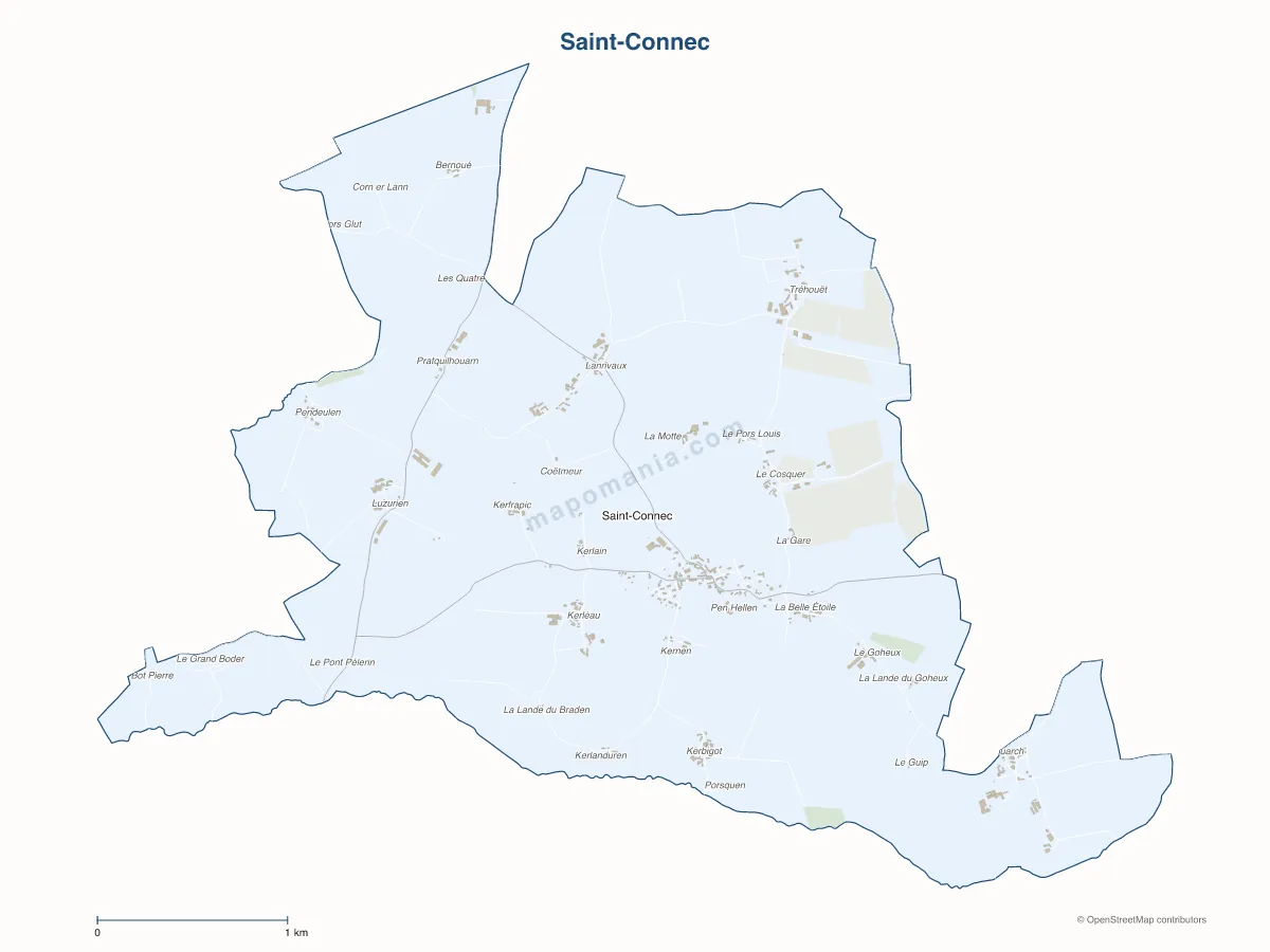 Carte de Saint-Connec à personnaliser
