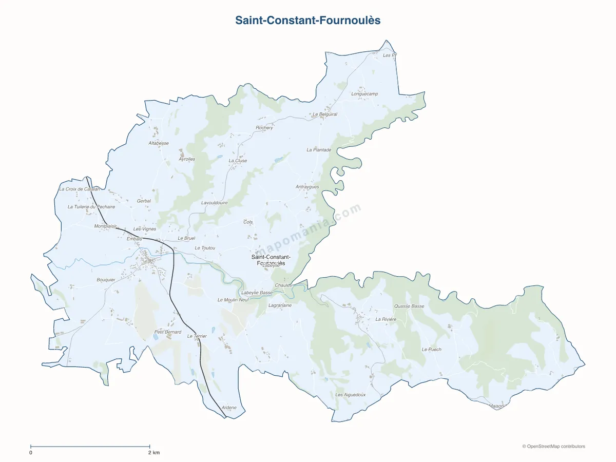 Carte de Saint-Constant-Fournoulès à personnaliser