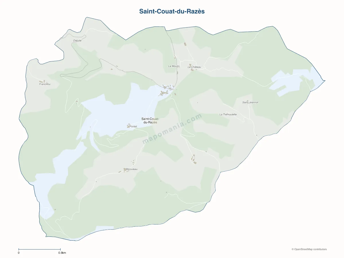 Carte de Saint-Couat-du-Razès à personnaliser