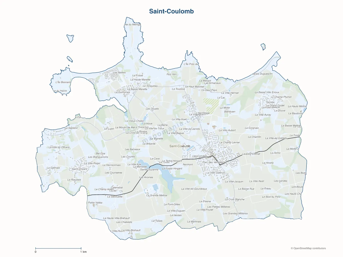 Carte de Saint-Coulomb à personnaliser