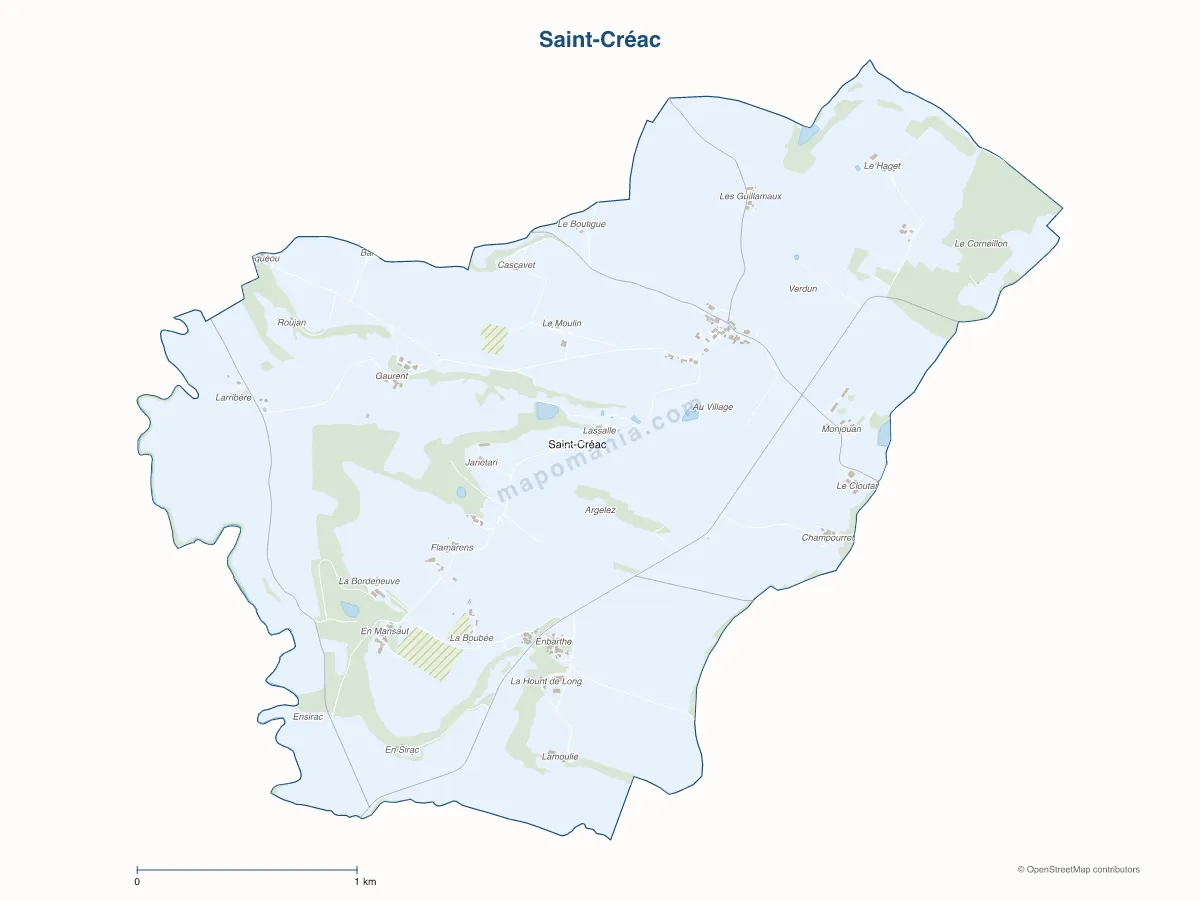 Carte de Saint-Créac à personnaliser