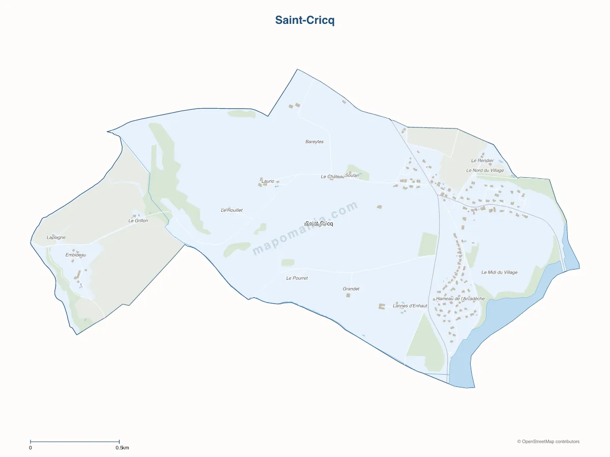 Carte de Saint-Cricq à personnaliser