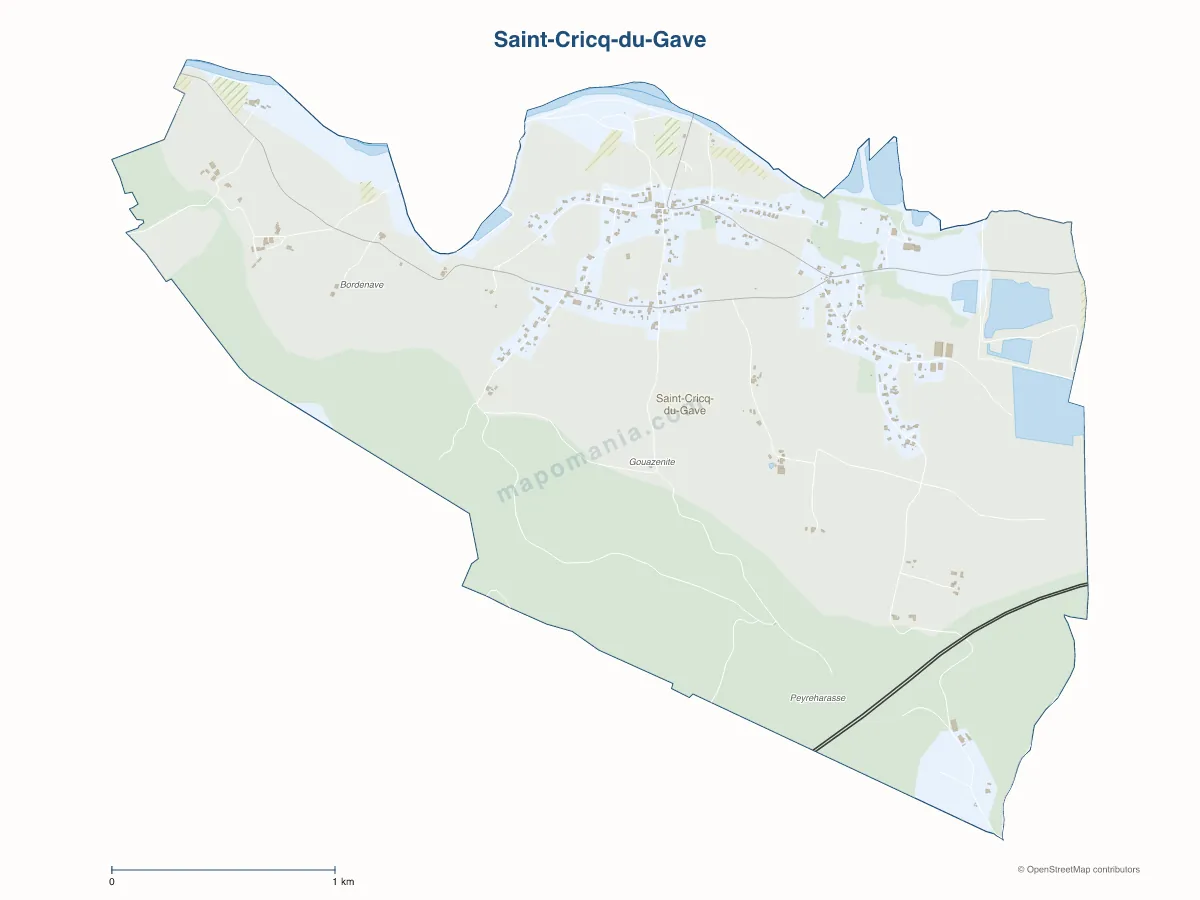 Carte de Saint-Cricq-du-Gave à personnaliser