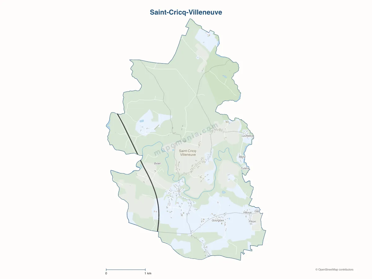 Carte de Saint-Cricq-Villeneuve à personnaliser