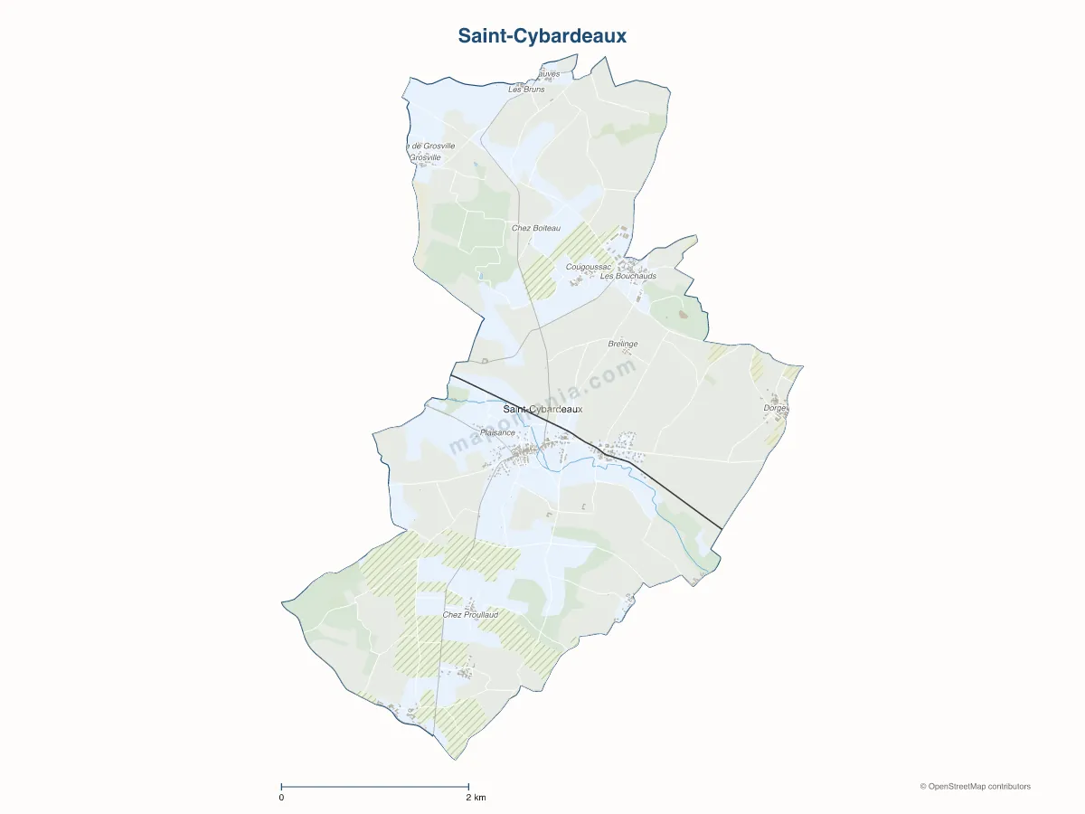 Carte de Saint-Cybardeaux à personnaliser