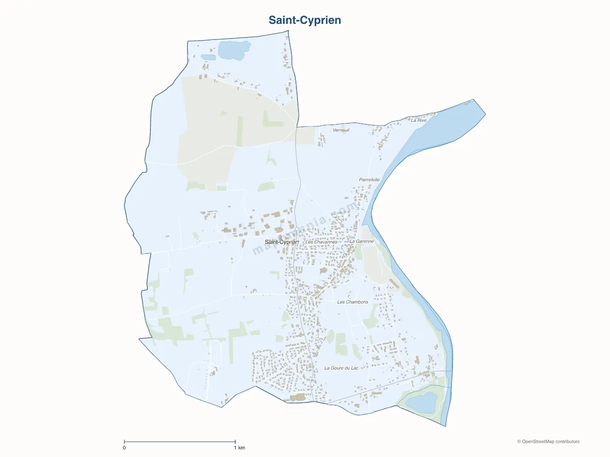 Carte de Saint-Cyprien à personnaliser
