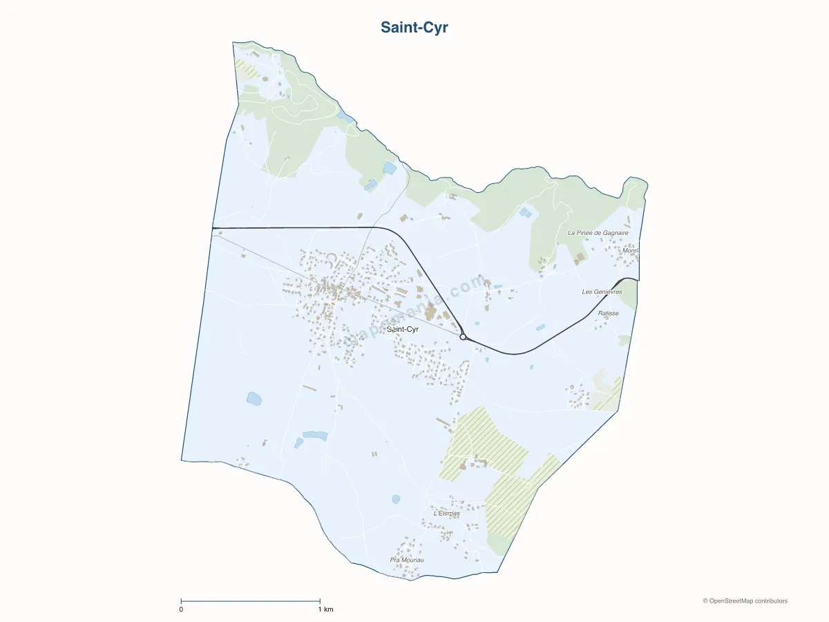 Carte de Saint-Cyr à personnaliser