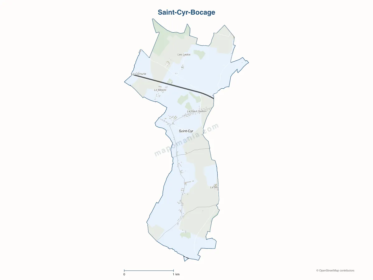 Carte de Saint-Cyr-Bocage à personnaliser