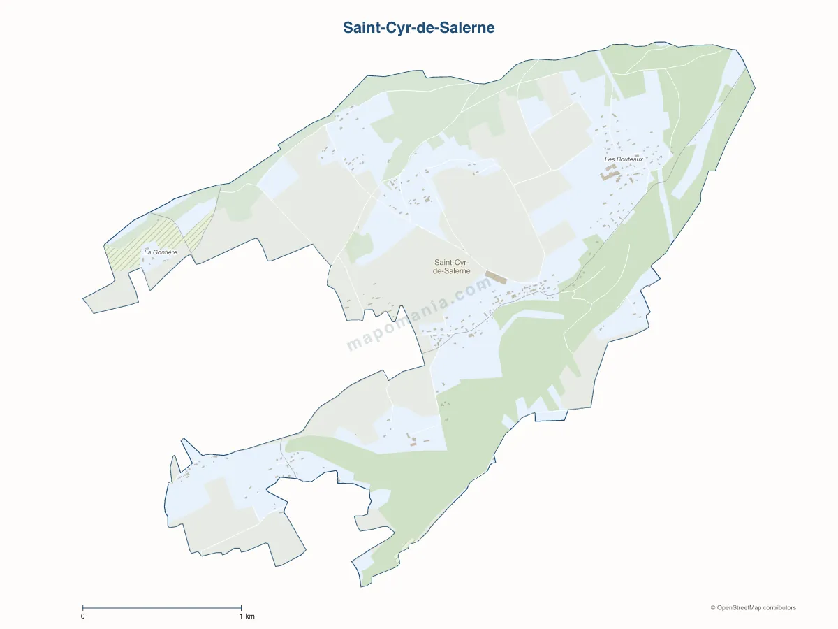 Carte de Saint-Cyr-de-Salerne à personnaliser
