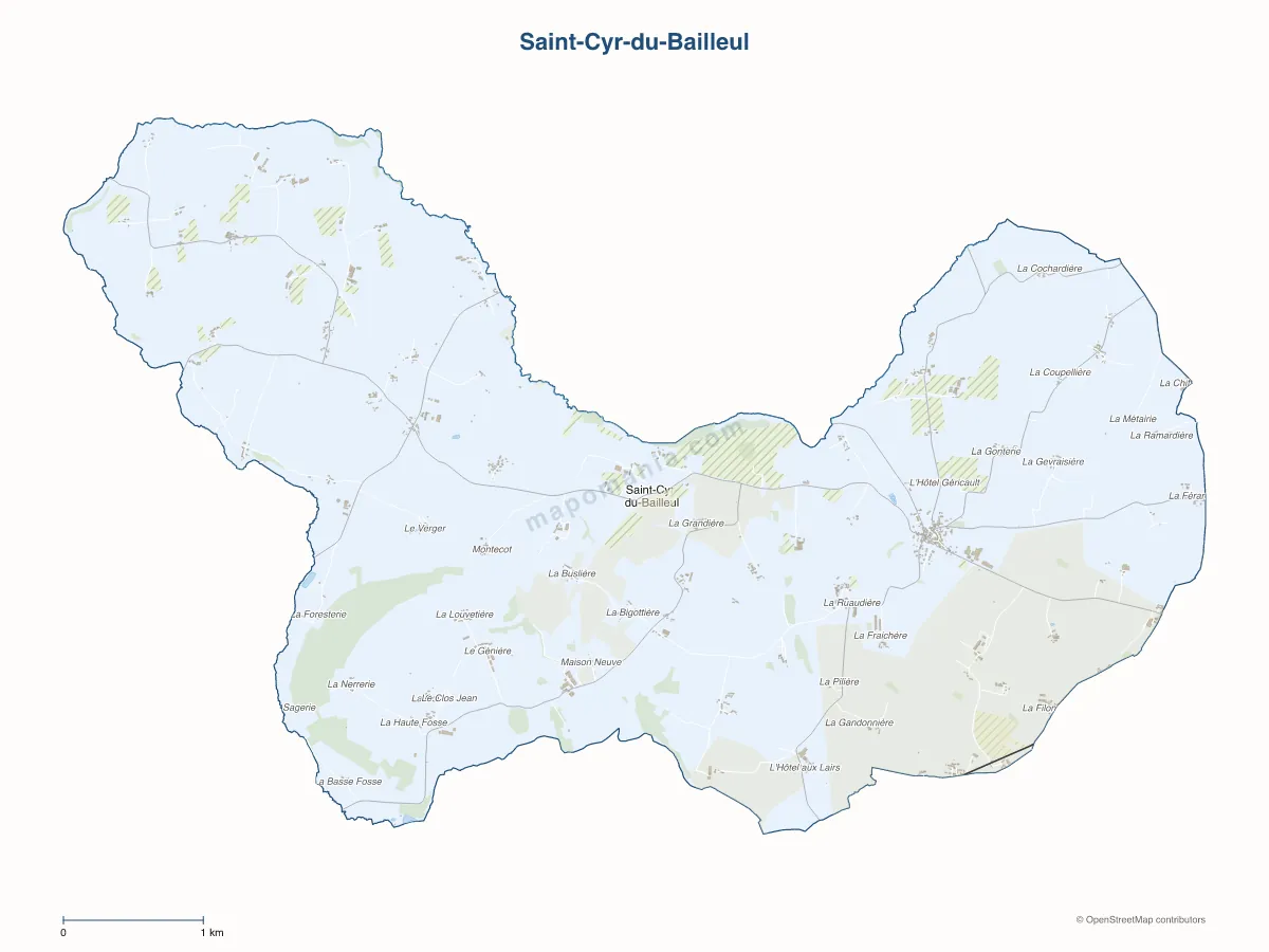 Carte de Saint-Cyr-du-Bailleul à personnaliser