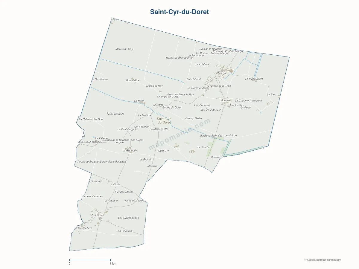 Carte de Saint-Cyr-du-Doret à personnaliser