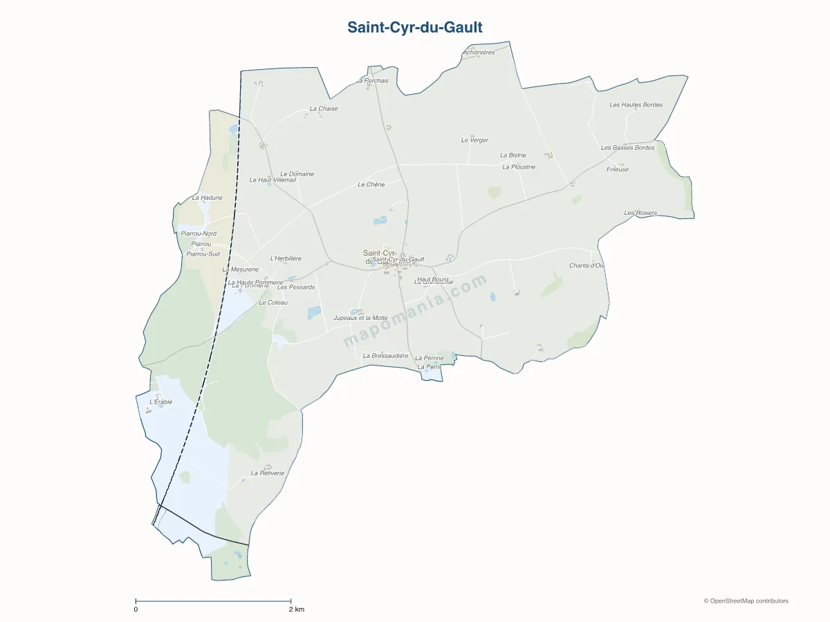 Carte de Saint-Cyr-du-Gault à personnaliser