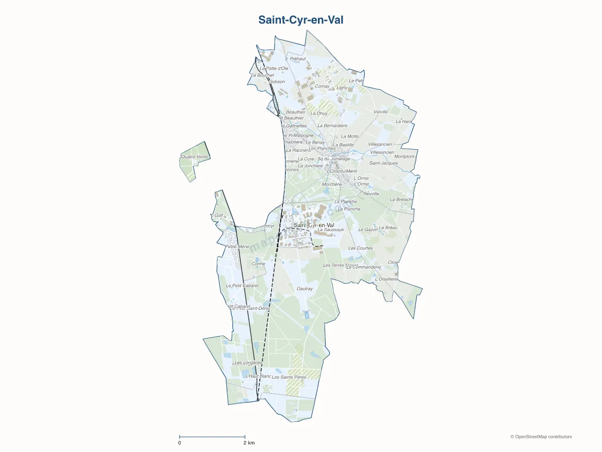 Carte de Saint-Cyr-en-Val à personnaliser