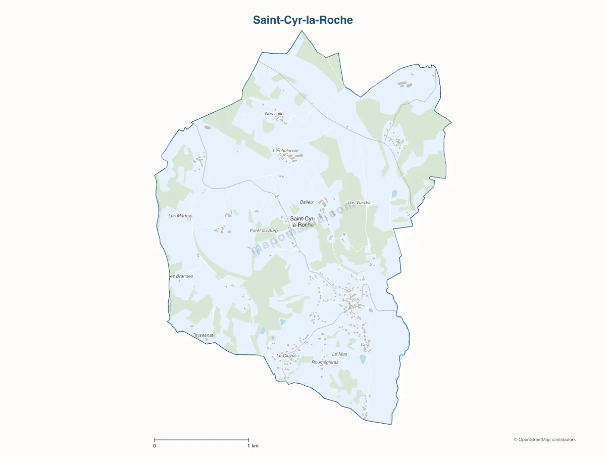 Carte de Saint-Cyr-la-Roche à personnaliser