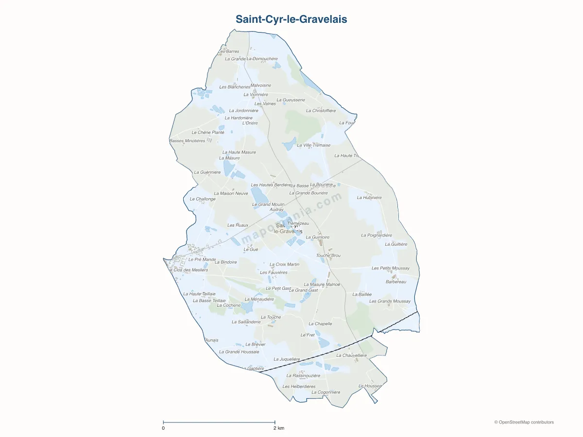 Carte de Saint-Cyr-le-Gravelais à personnaliser