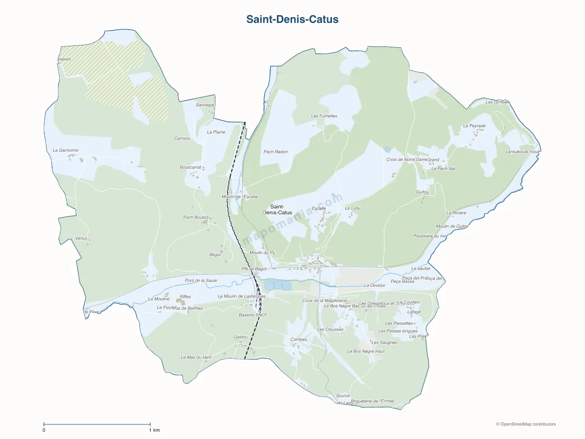Carte de Saint-Denis-Catus à personnaliser