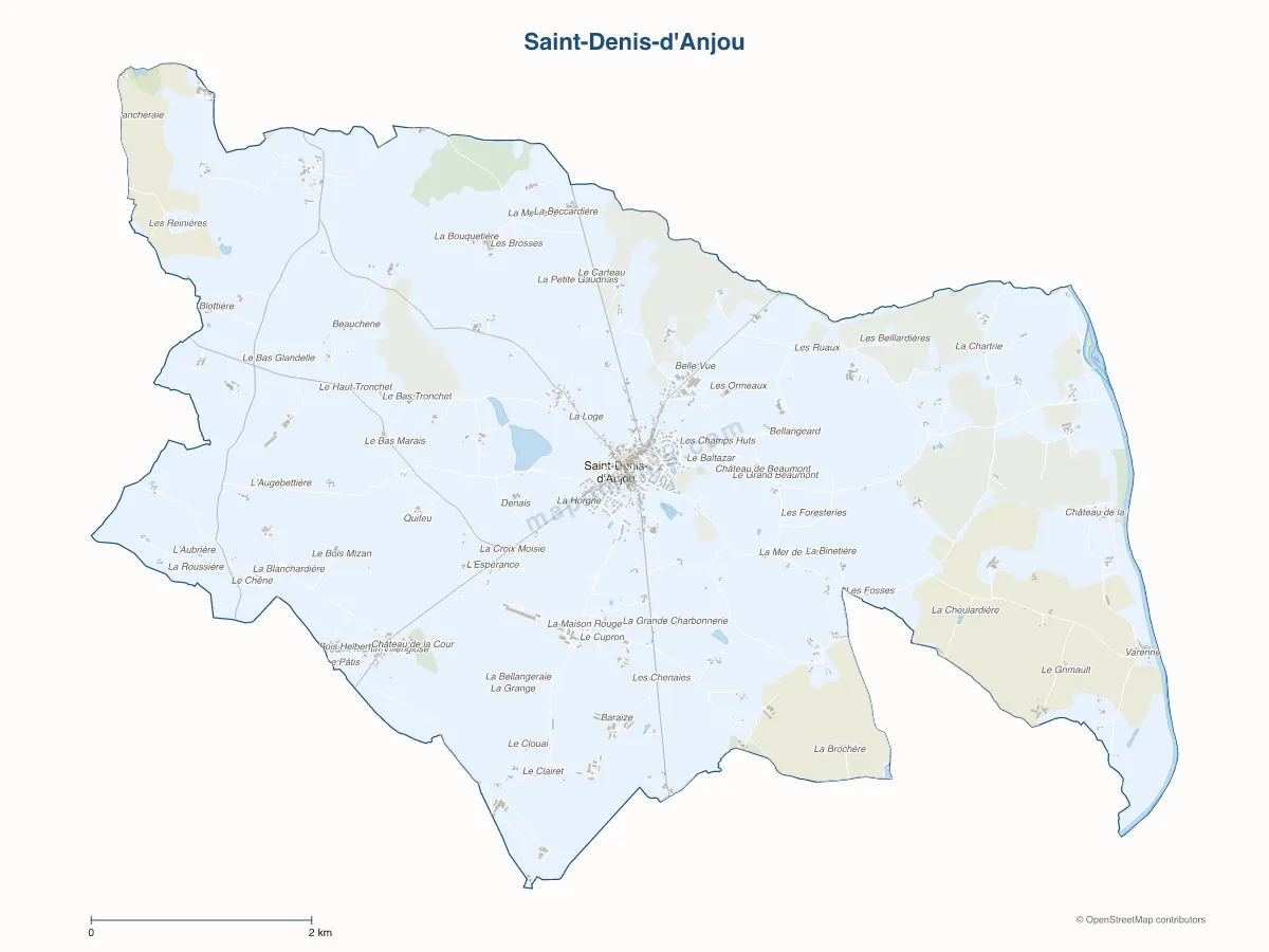 Carte de Saint-Denis-d'Anjou à personnaliser