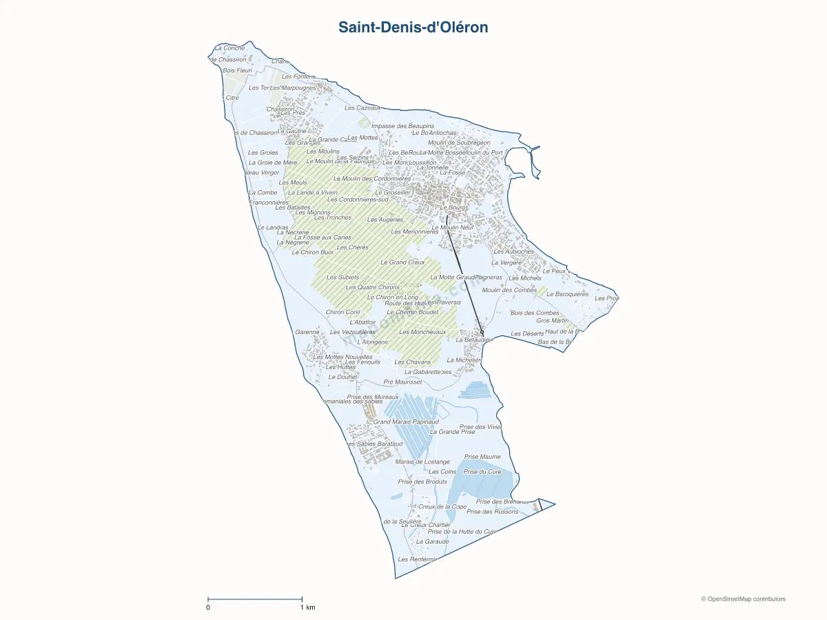 Carte de Saint-Denis-d'Oléron à personnaliser