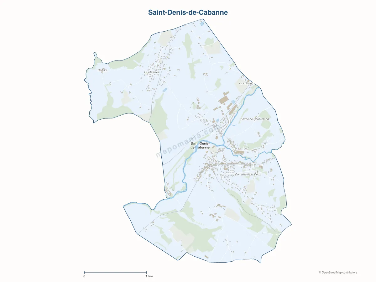 Carte de Saint-Denis-de-Cabanne à personnaliser