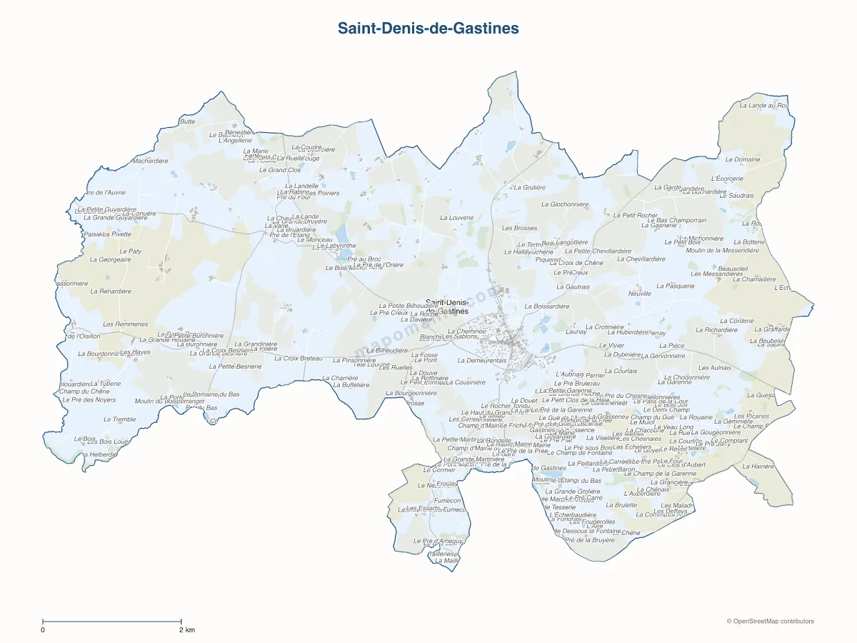 Carte de Saint-Denis-de-Gastines à personnaliser