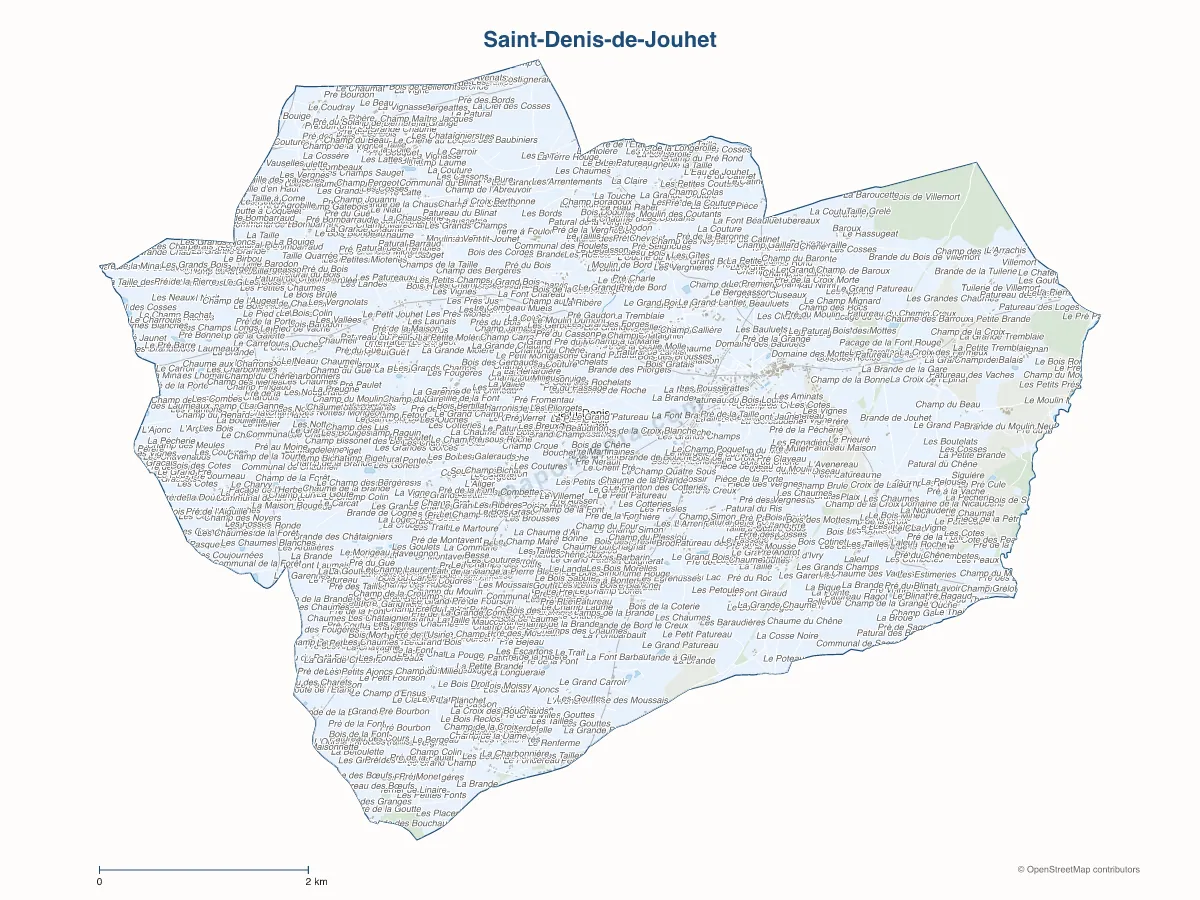 Carte de Saint-Denis-de-Jouhet à personnaliser