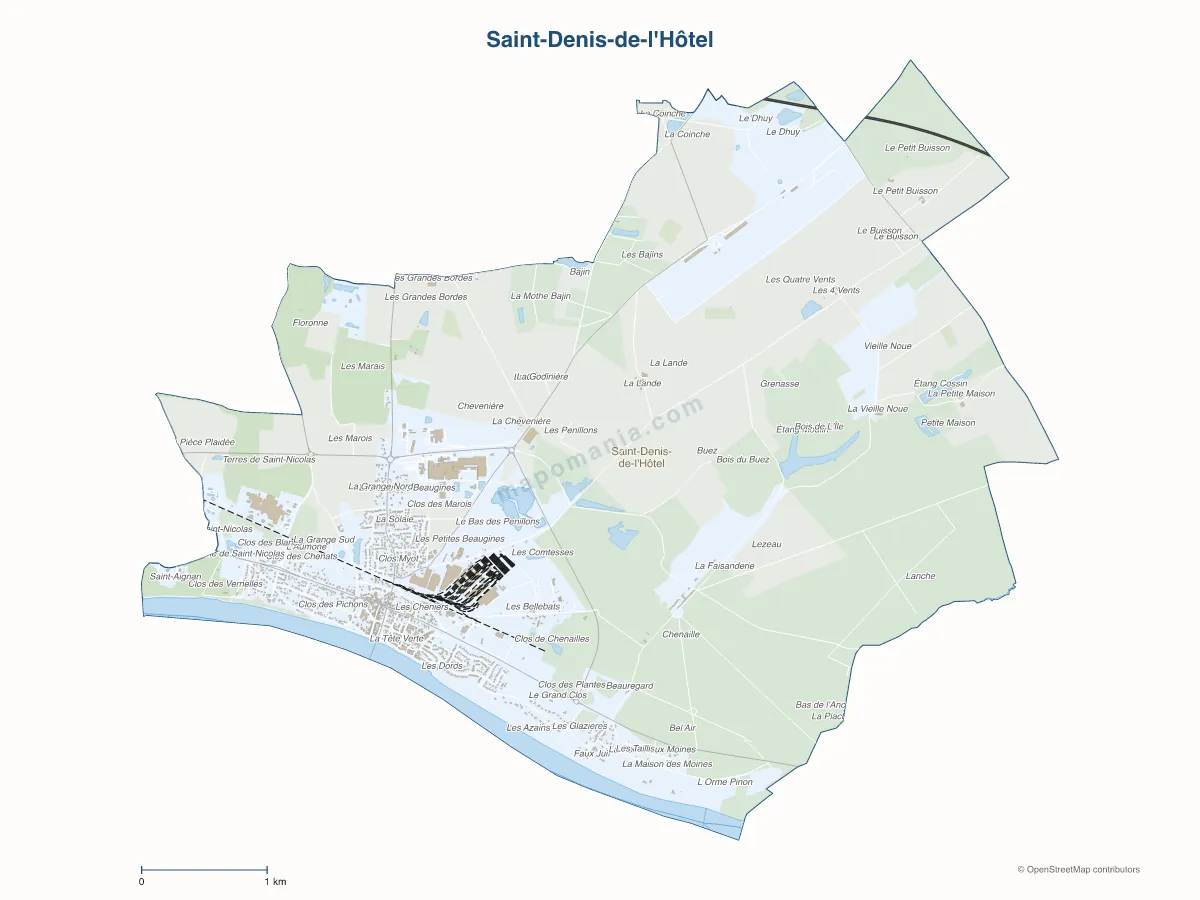 Carte de Saint-Denis-de-l'Hôtel à personnaliser
