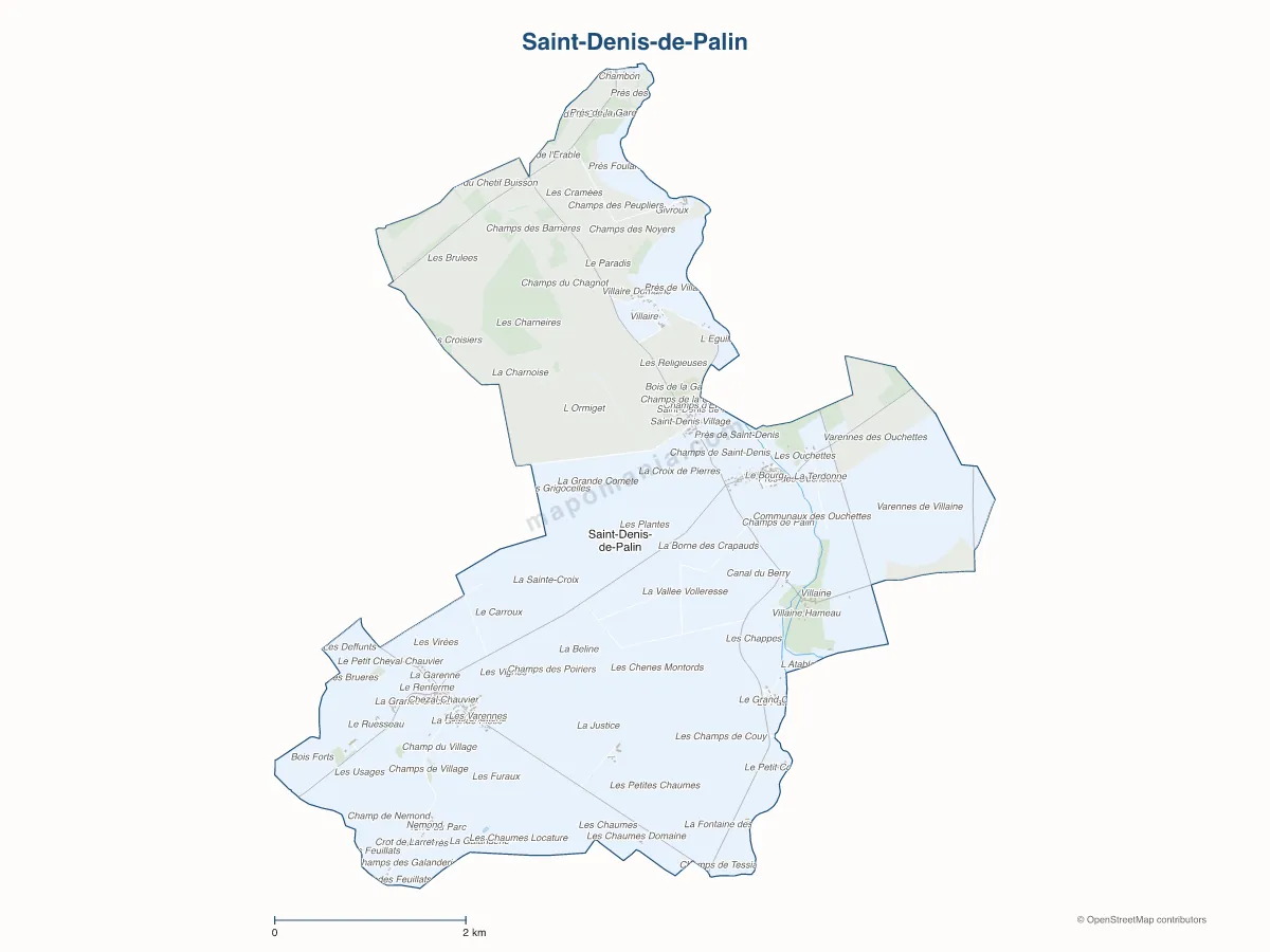 Carte de Saint-Denis-de-Palin à personnaliser