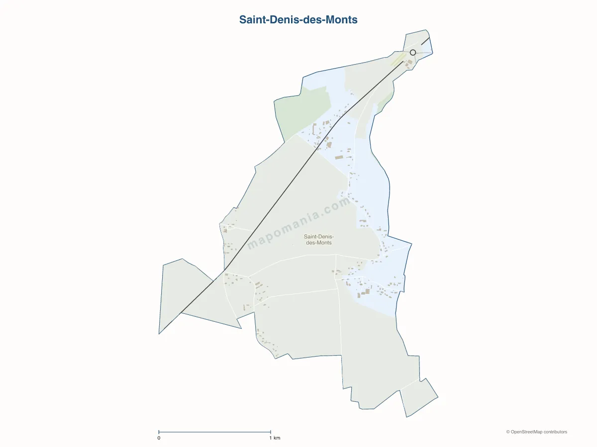 Carte de Saint-Denis-des-Monts à personnaliser