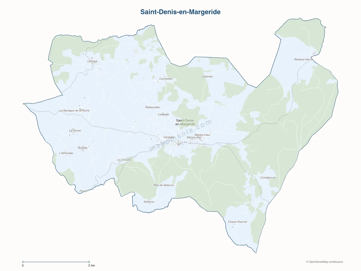 Carte de Saint-Denis-en-Margeride à personnaliser