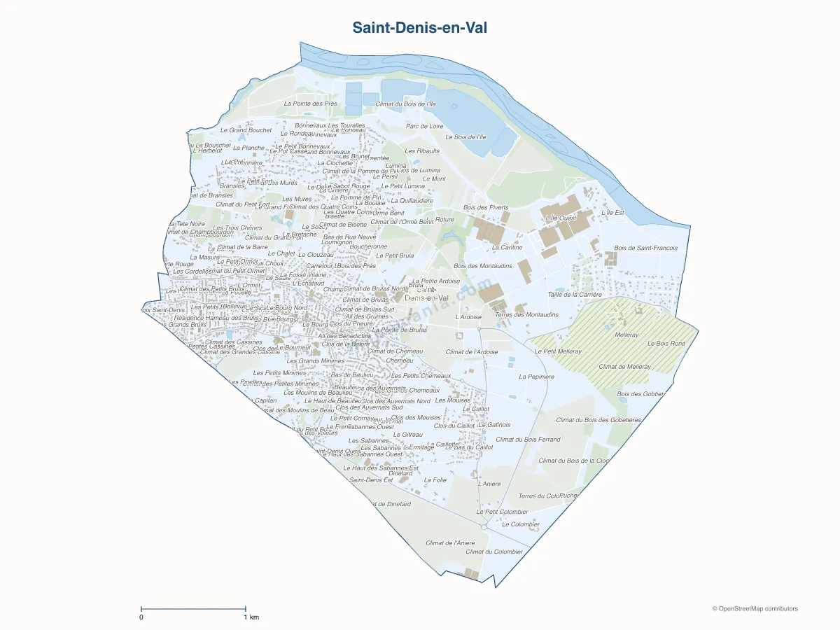 Carte de Saint-Denis-en-Val à personnaliser