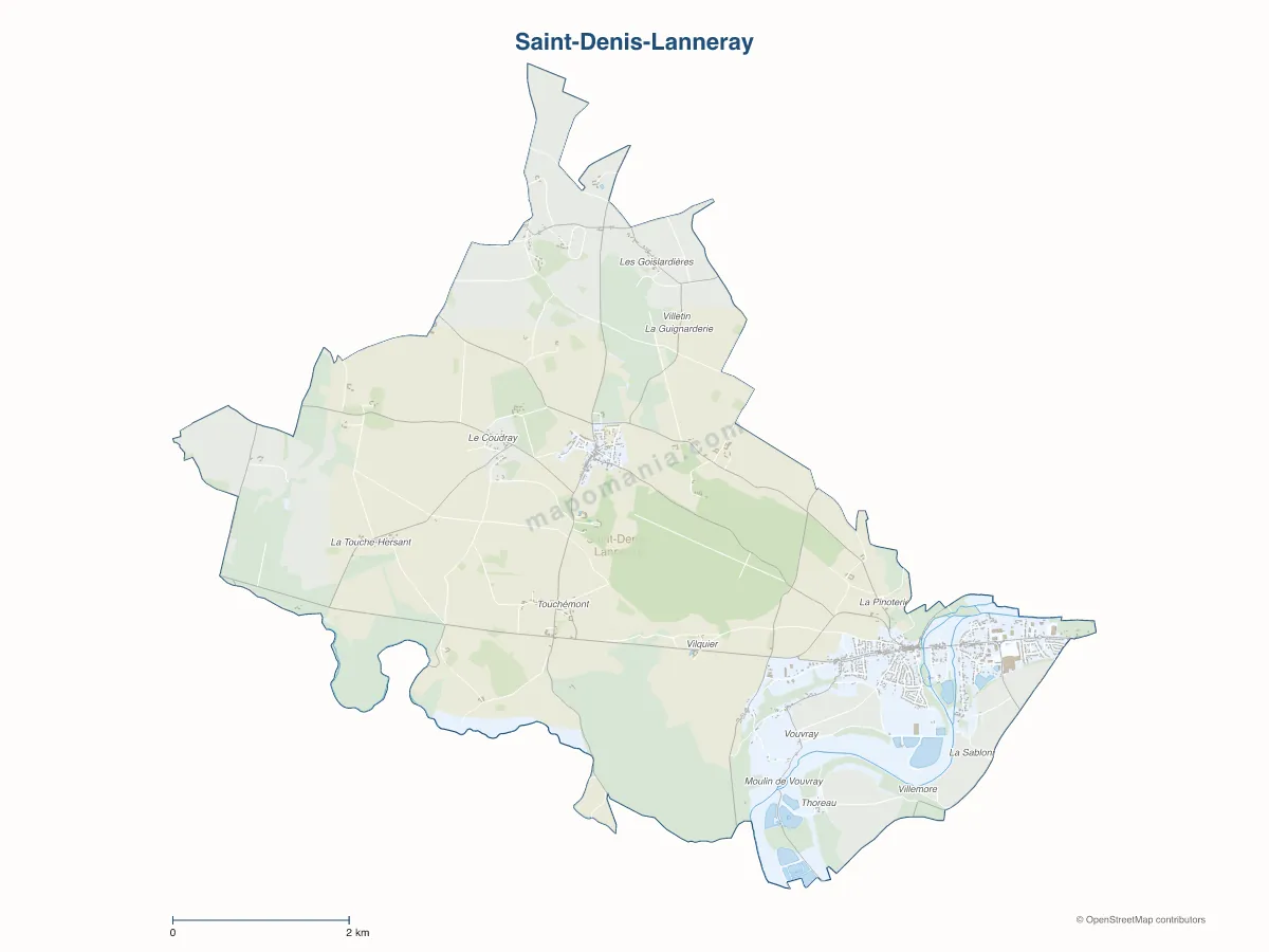 Carte de Saint-Denis-Lanneray à personnaliser