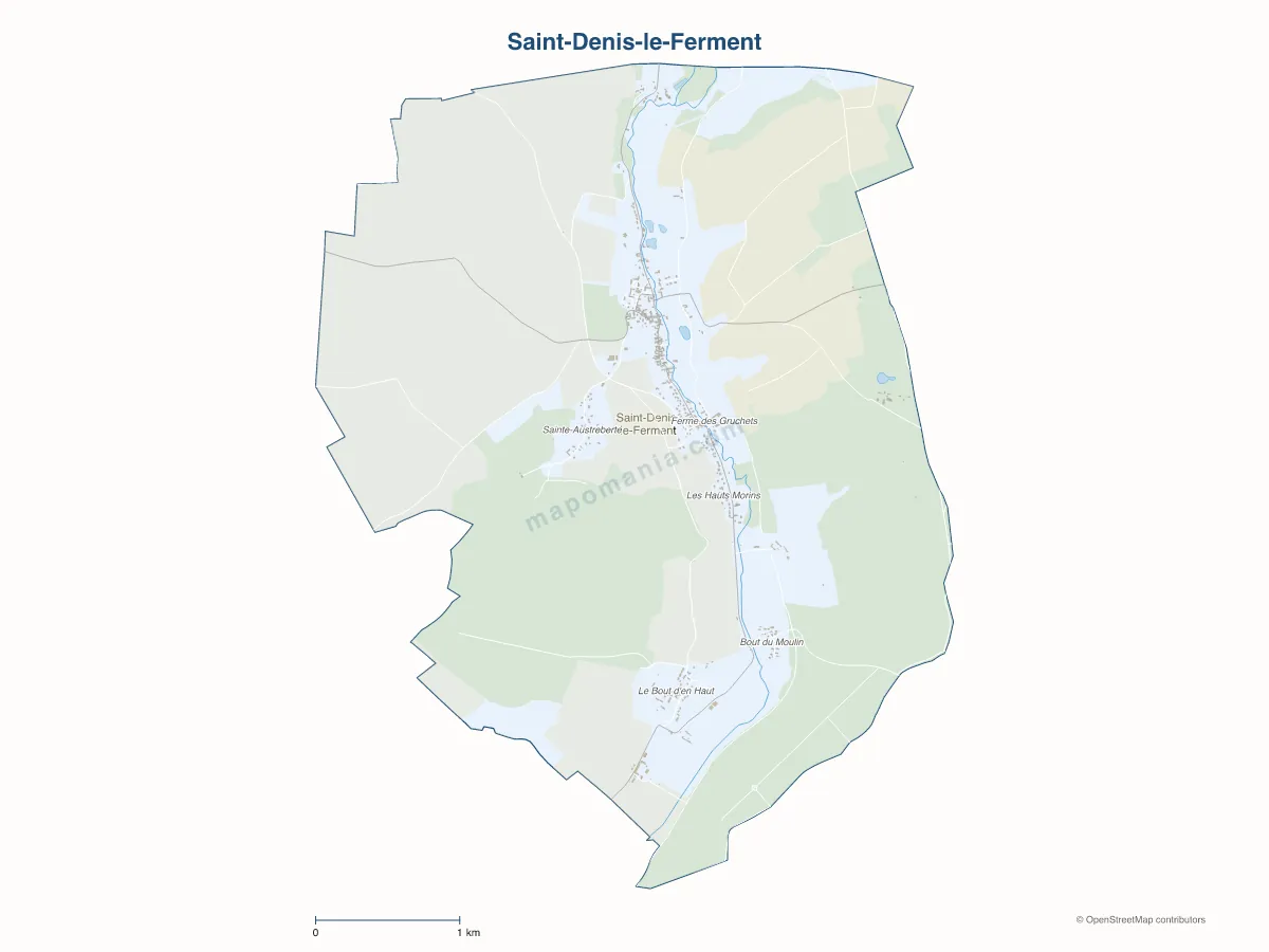 Carte de Saint-Denis-le-Ferment à personnaliser