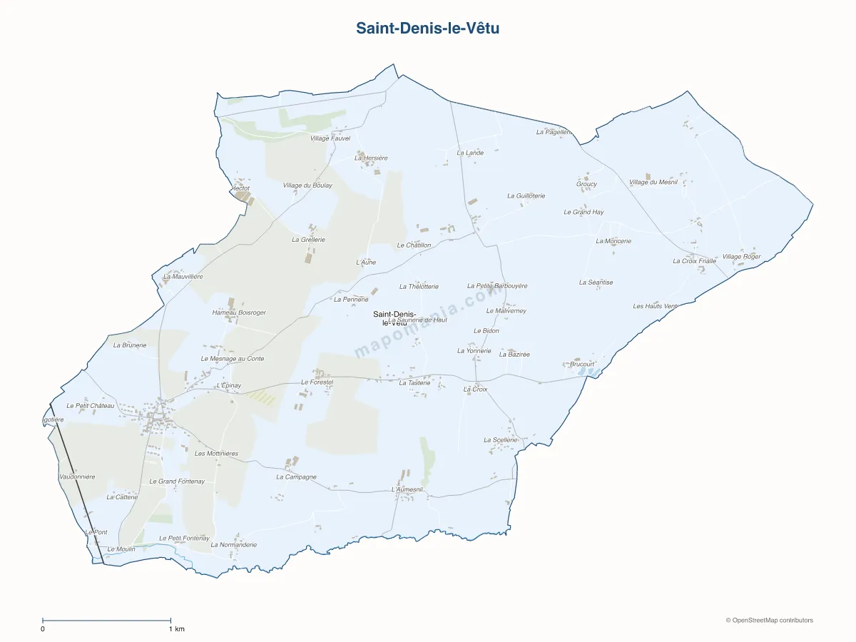 Carte de Saint-Denis-le-Vêtu à personnaliser