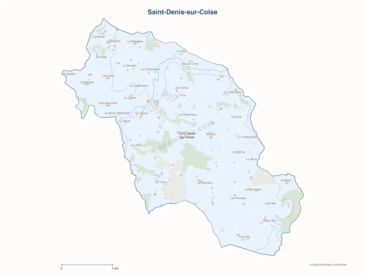 Carte de Saint-Denis-sur-Coise à personnaliser