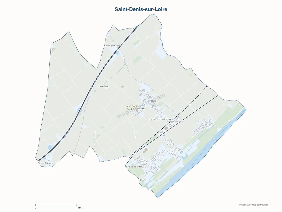 Carte de Saint-Denis-sur-Loire à personnaliser