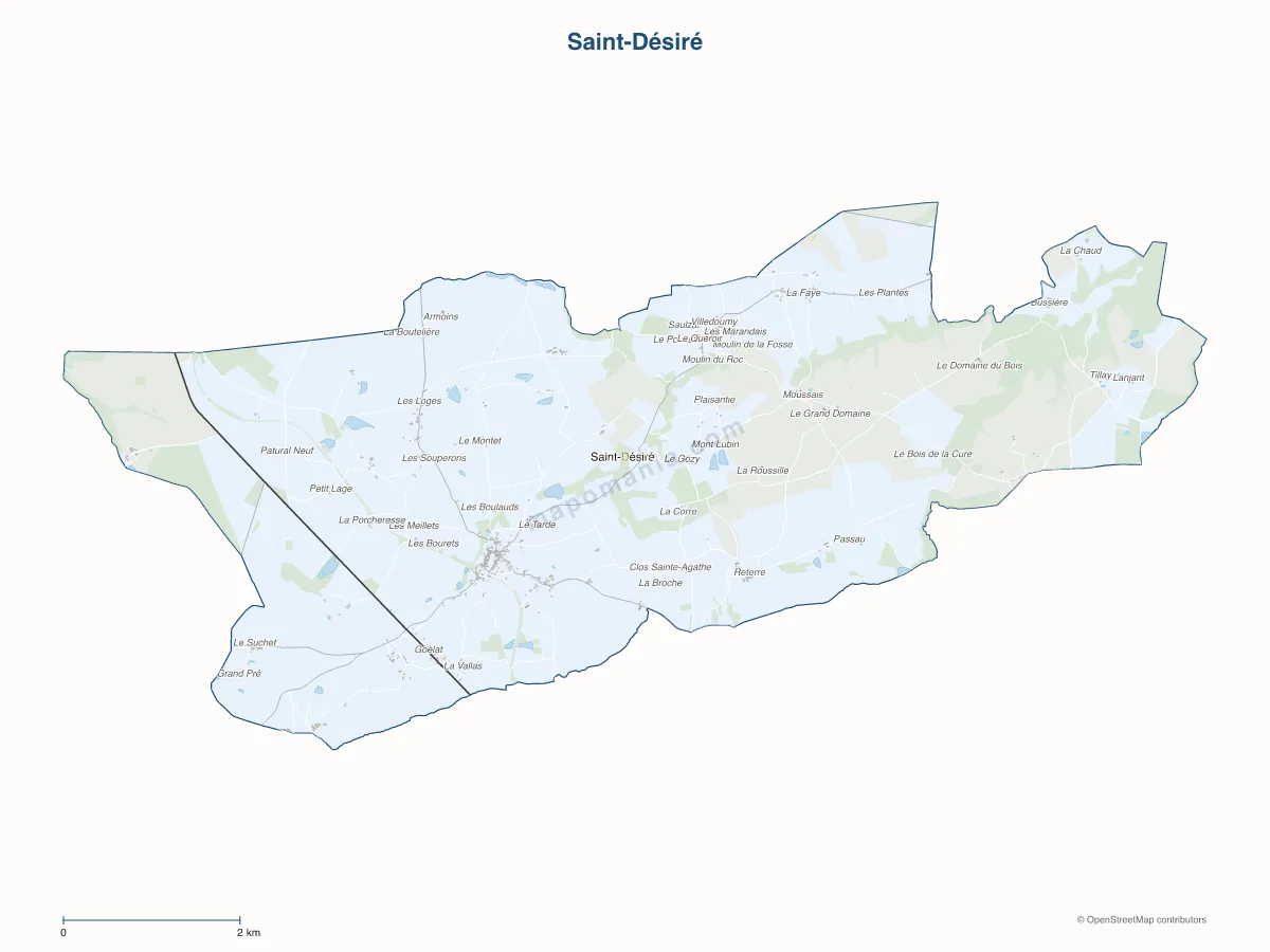 Carte de Saint-Désiré à personnaliser