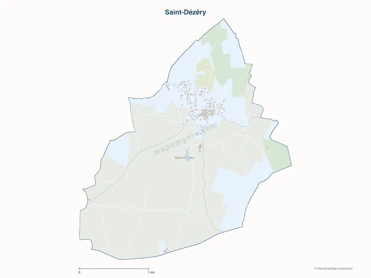 Carte de Saint-Dézéry à personnaliser