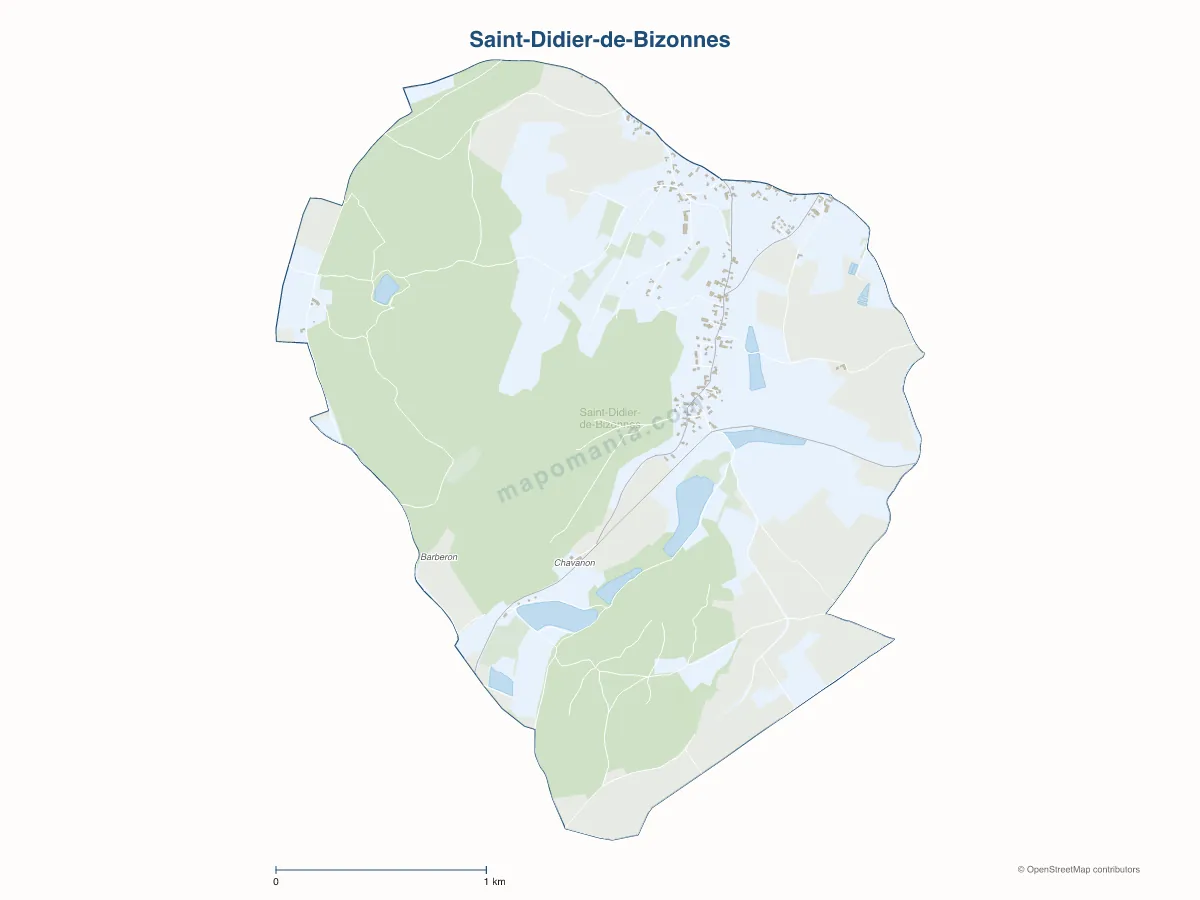 Carte de Saint-Didier-de-Bizonnes à personnaliser
