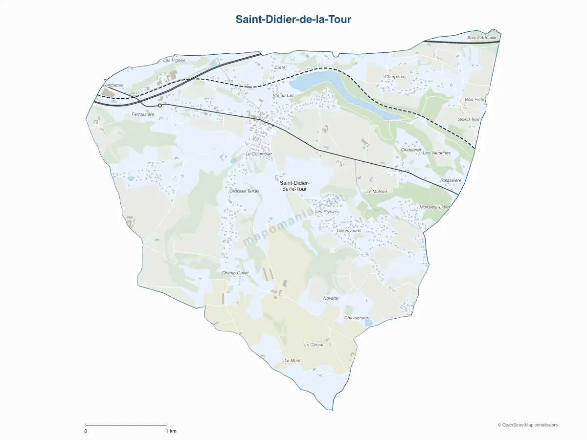 Carte de Saint-Didier-de-la-Tour à personnaliser