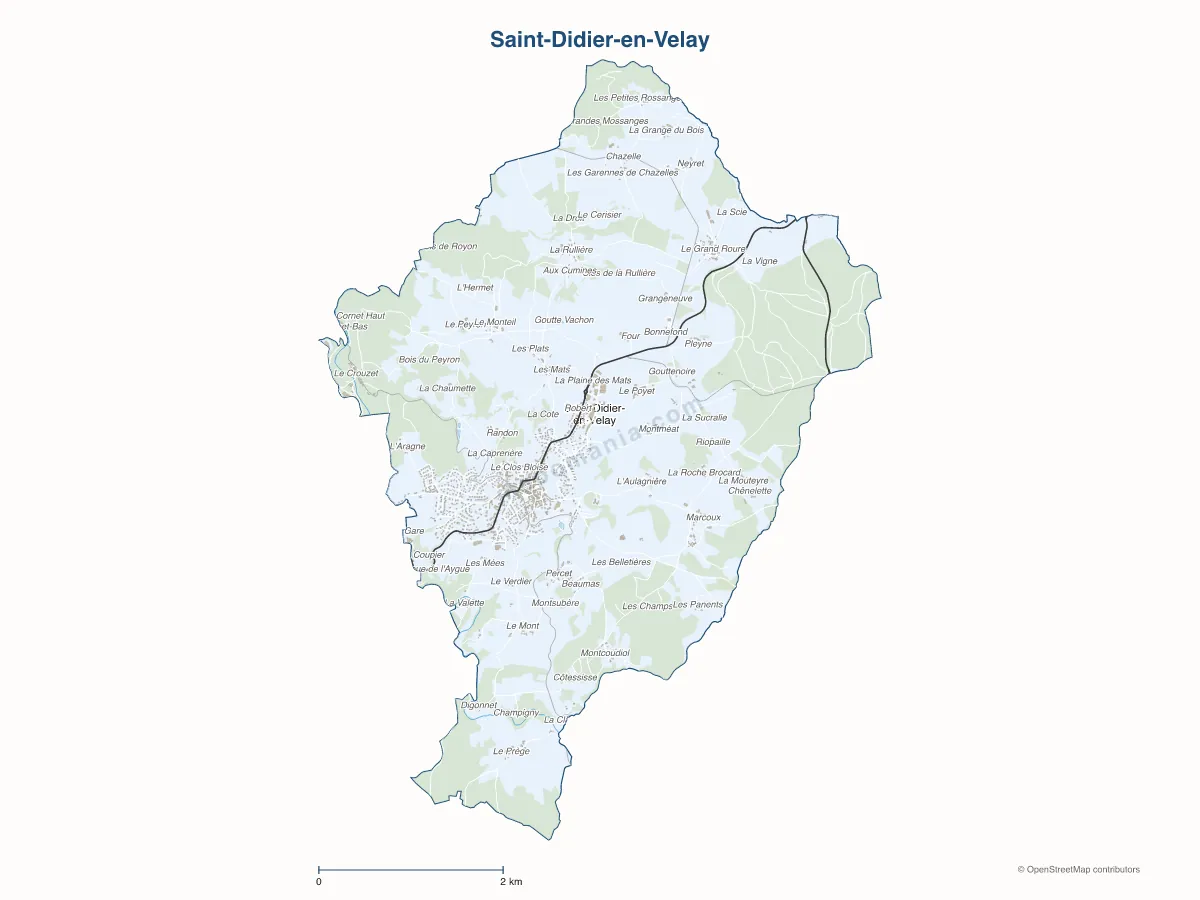 Carte de Saint-Didier-en-Velay à personnaliser