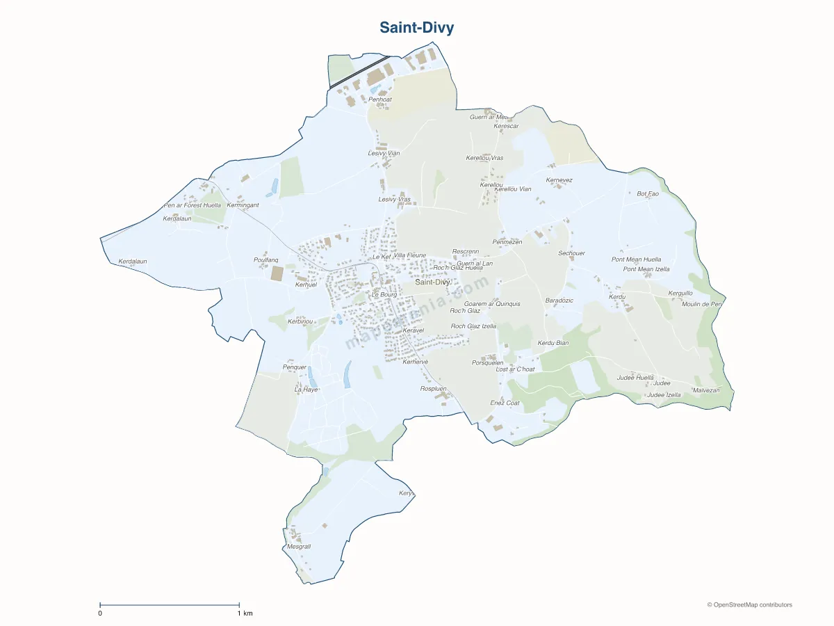 Carte de Saint-Divy à personnaliser