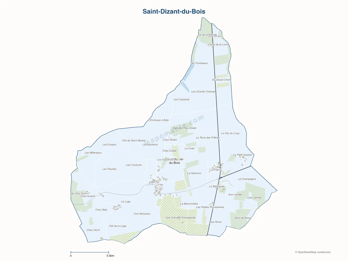 Carte de Saint-Dizant-du-Bois à personnaliser