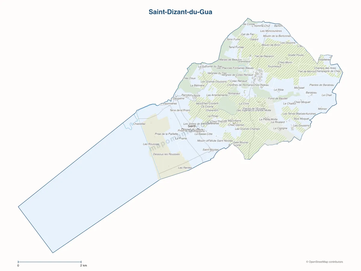 Carte de Saint-Dizant-du-Gua à personnaliser