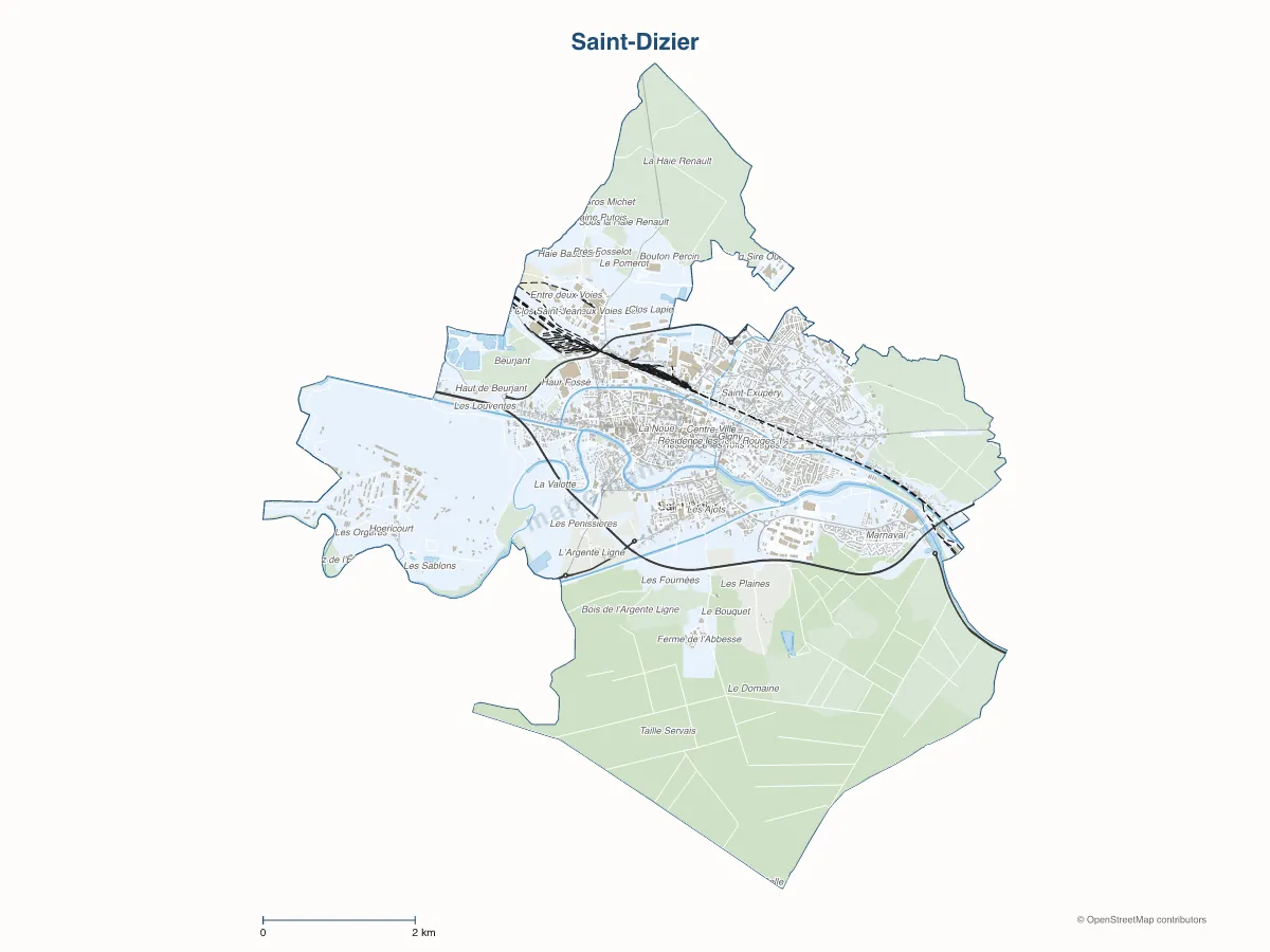 Carte de Saint-Dizier à personnaliser