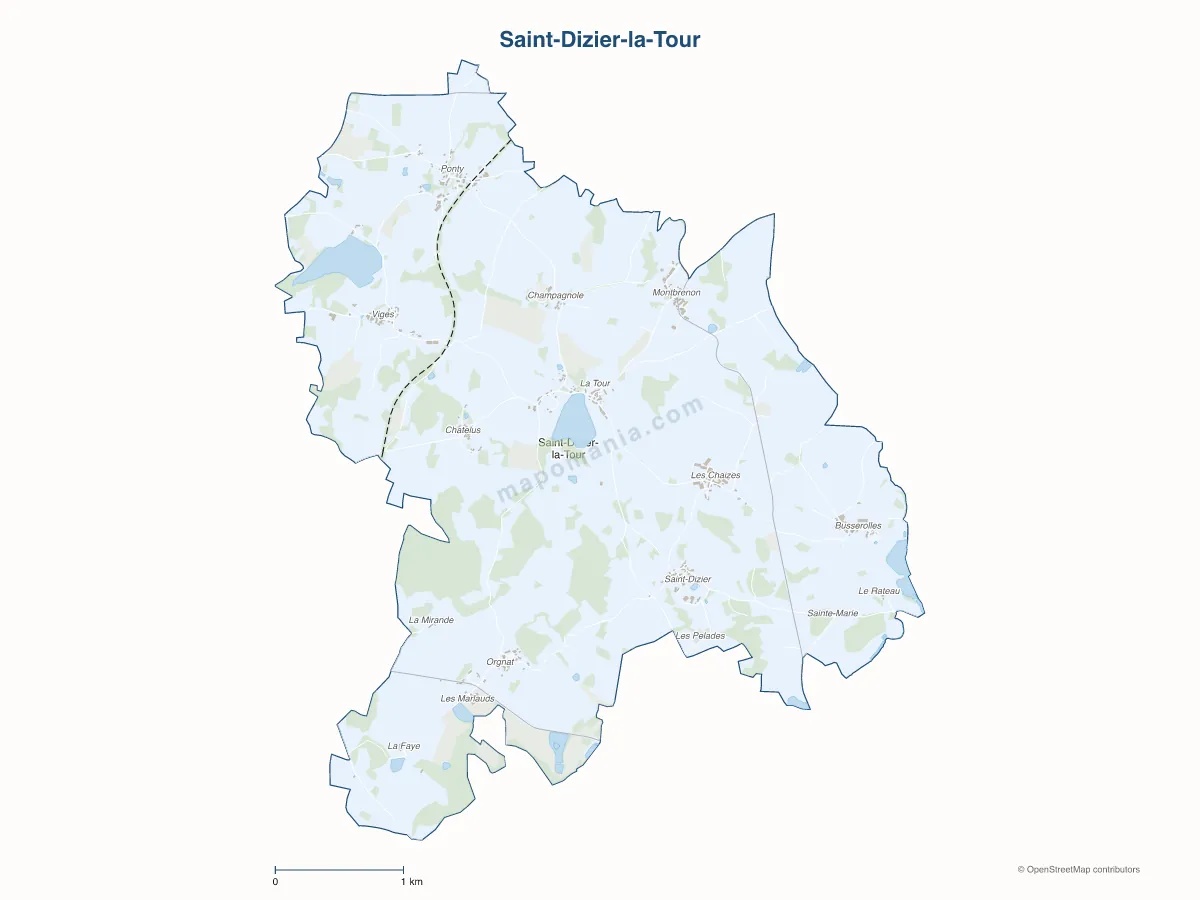 Carte de Saint-Dizier-la-Tour à personnaliser
