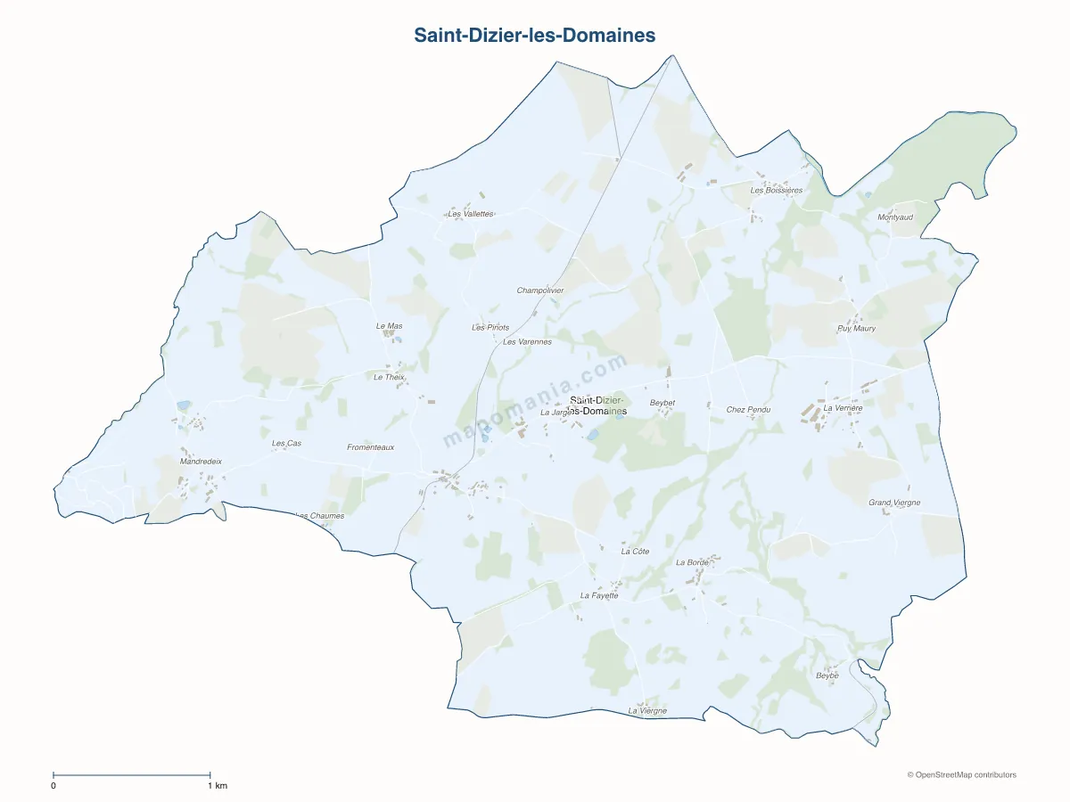 Carte de Saint-Dizier-les-Domaines à personnaliser